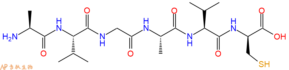 专肽生物产品H2N-Ala-Val-Gly-Ala-Val-DCys-COOH