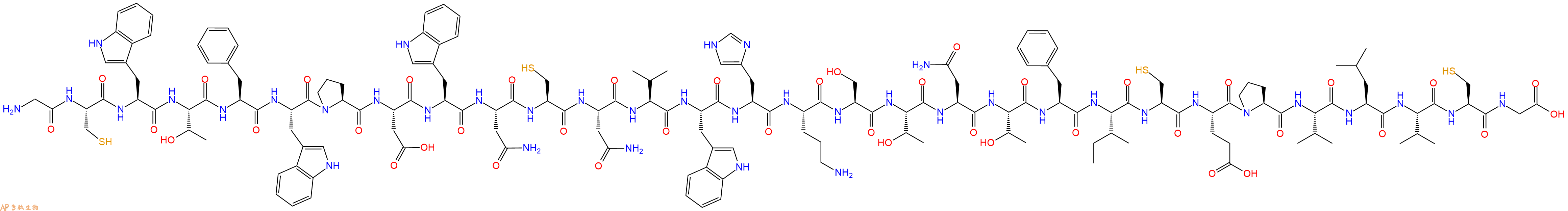 专肽生物产品H2N-Gly-Cys-Trp-Thr-Phe-Trp-Pro-Asp-Trp-Asn-Cys-Asn-Val-Trp-His-Orn-Ser-Thr-Asn-Thr-Phe-Ile-Cys-Glu-Pro-Val-Leu-Val-Cys-Gly-COOH