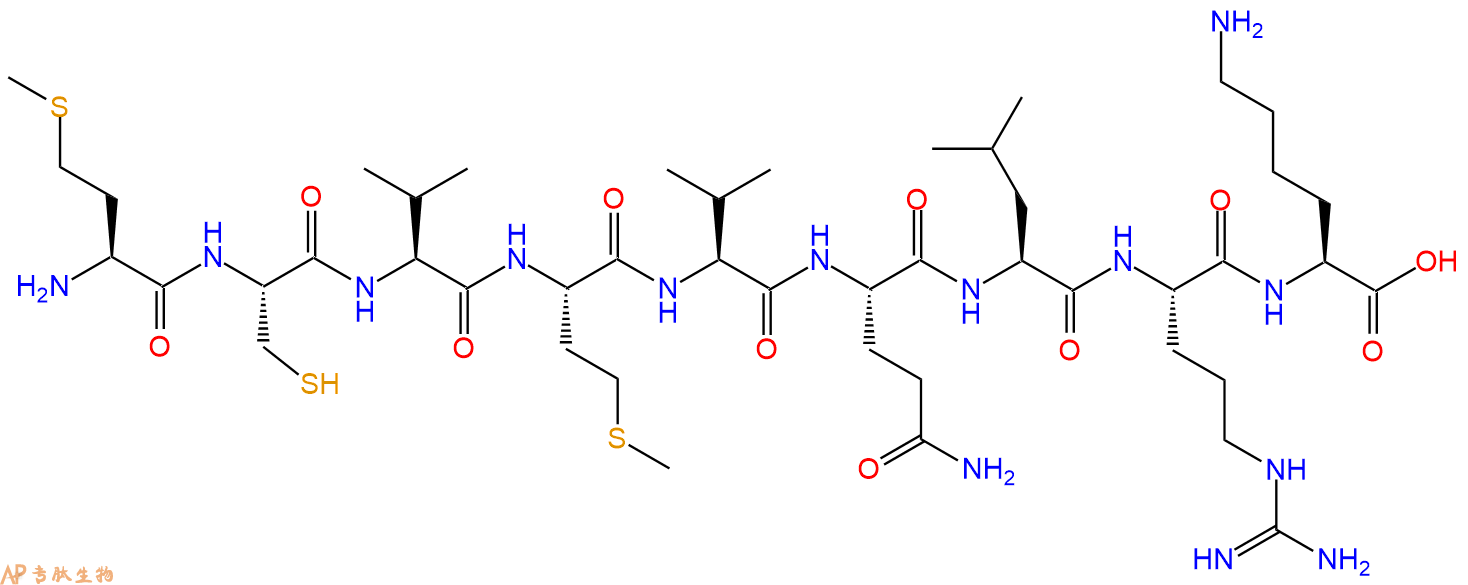 专肽生物产品H2N-Met-Cys-Val-Met-Val-Gln-Leu-Arg-Lys-COOH