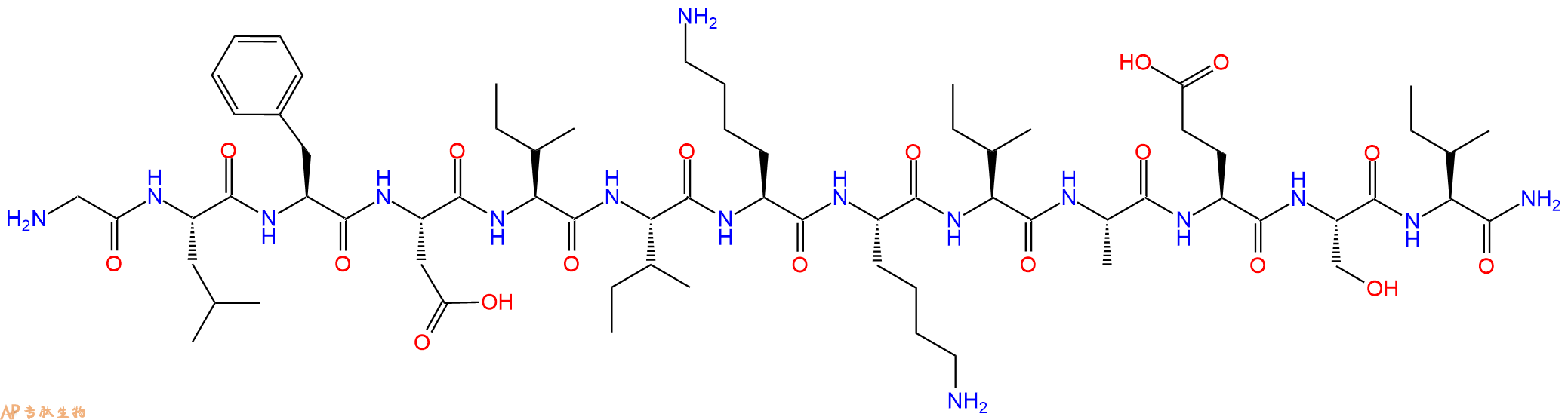 专肽生物产品抗生素肽：Aurein 1.1 302343-00-6