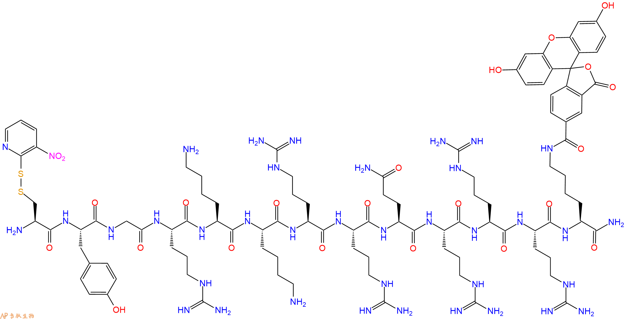专肽生物产品Cys(Npys) - TAT (47 - 57), FAM - labeled