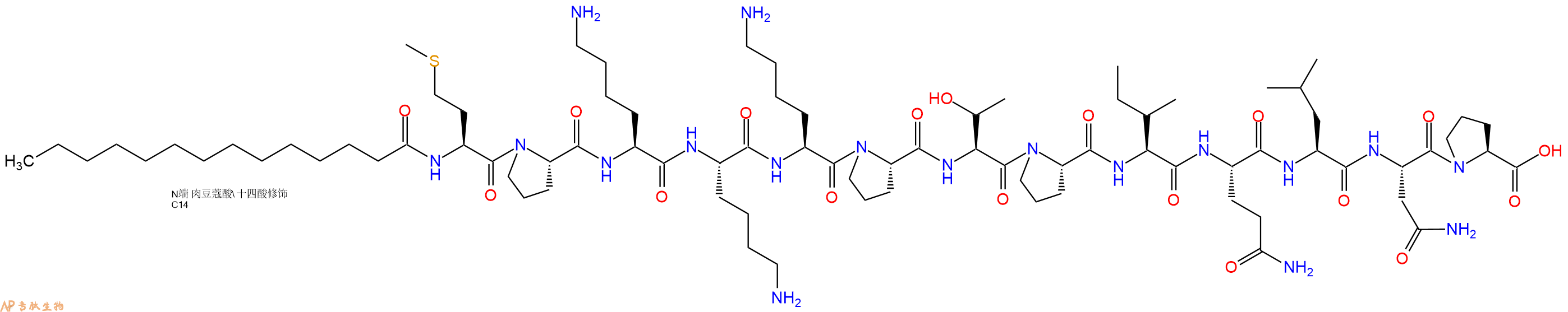 专肽生物产品Myristoyl - MEK1 Derived Peptide Inhibitor 1