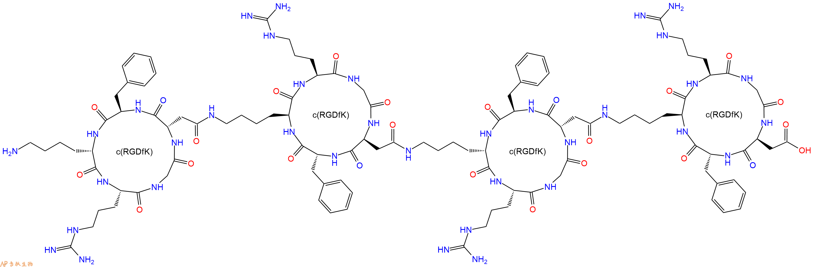 多肽计算器-画多肽结构的计算器：如何画肽段和RGD环肽的相结合的结构？