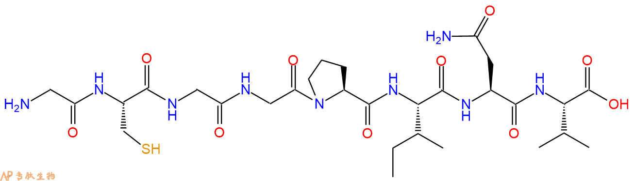 多肽GCGGPINV的参数和合成路线|三字母为Gly-Cys-Gly-Gly-Pro-Ile-Asn