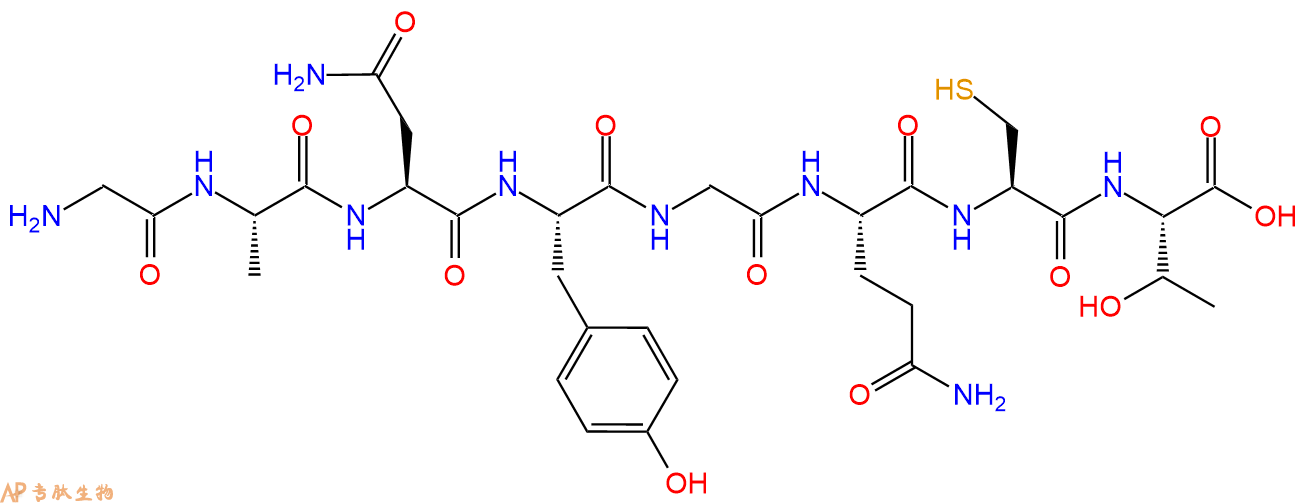 多肽GANYGQCT的参数和合成路线|三字母为Gly-Ala-Asn-Tyr-Gly-Gln-Cys