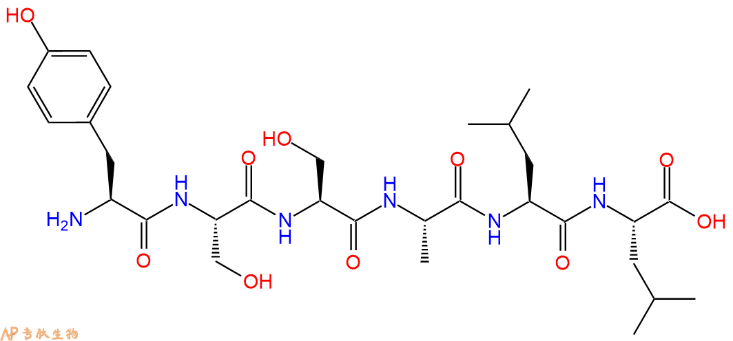 多肽YSSALL的参数和合成路线|三字母为Tyr-Ser-Ser-Ala-Leu-Leu|专肽生物产