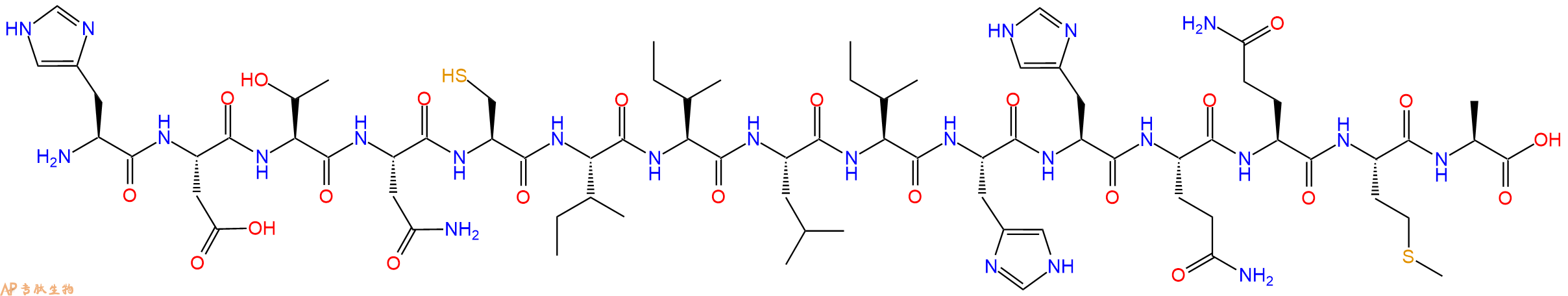 多肽HDTNCIILIHHQQMA的参数和合成路线|三字母为His-Asp-Thr-Asn-Cys-