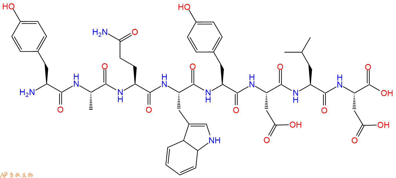 多肽YAQWYDLD的参数和合成路线|三字母为Tyr-Ala-Gln-Trp-Tyr-Asp-Leu