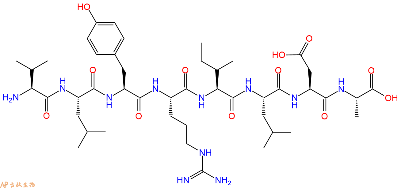 多肽VLYRILDA的参数和合成路线|三字母为Val-Leu-Tyr-Arg-Ile-Leu-Asp
