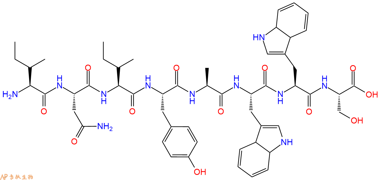 多肽INIYAWWS的参数和合成路线|三字母为Ile-Asn-Ile-Tyr-Ala-Trp-Trp