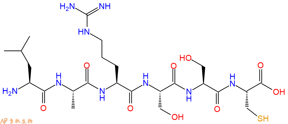 多肽LARSSC的参数和合成路线|三字母为Leu-Ala-Arg-Ser-Ser-Cys|专肽生物产
