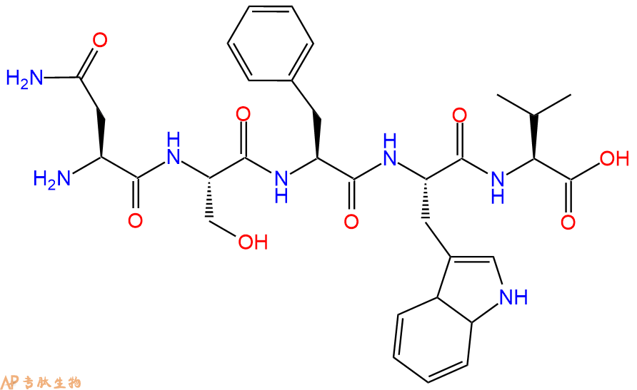 多肽NSFWV的参数和合成路线|三字母为Asn-Ser-Phe-Trp-Val|专肽生物产品-定制多