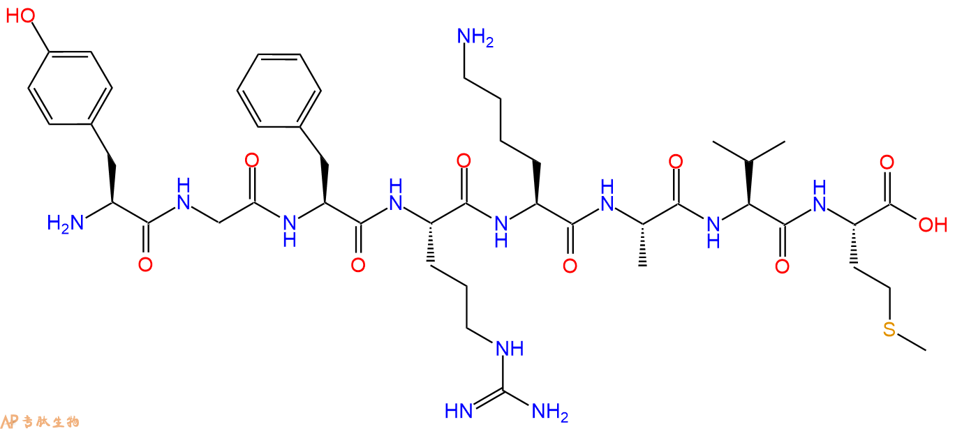 多肽YGFRKAVM的参数和合成路线|三字母为Tyr-Gly-Phe-Arg-Lys-Ala-Val