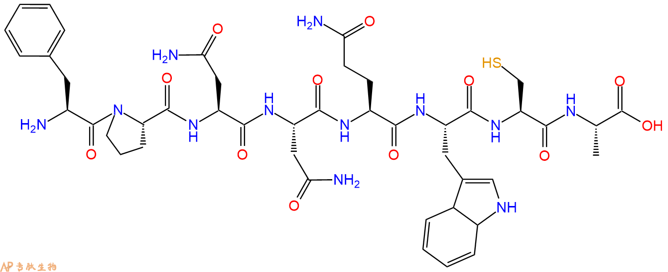 多肽FPNNQWCA的参数和合成路线|三字母为Phe-Pro-Asn-Asn-Gln-Trp-Cys