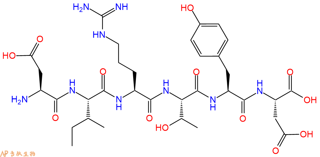 多肽DIRTYD的参数和合成路线|三字母为Asp-Ile-Arg-Thr-Tyr-Asp|专肽生物产