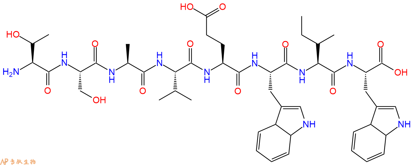 多肽TSAVEWIW的参数和合成路线|三字母为Thr-Ser-Ala-Val-Glu-Trp-Ile