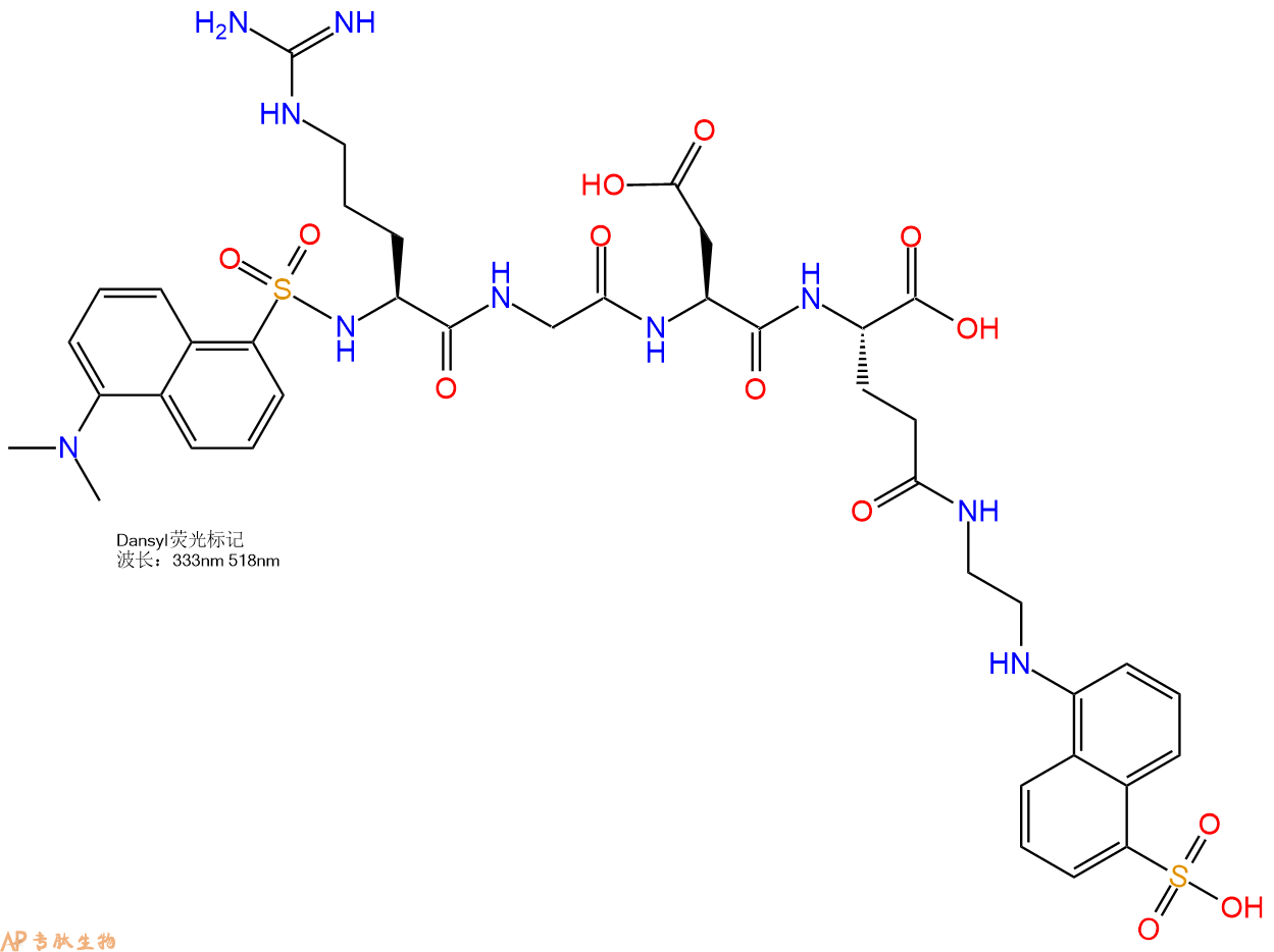 多肽结构计算器：如何画双标记多肽的结构，例如Dabsyl和Edans？