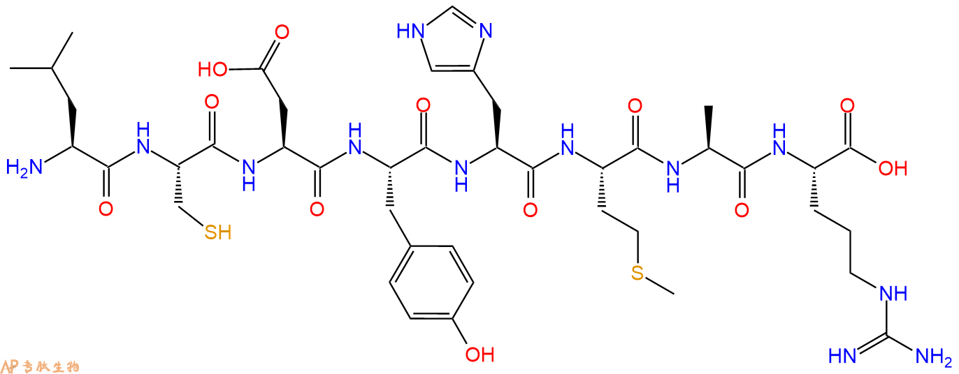 多肽LCDYHMAR的参数和合成路线|三字母为Leu-Cys-Asp-Tyr-His-Met-Ala
