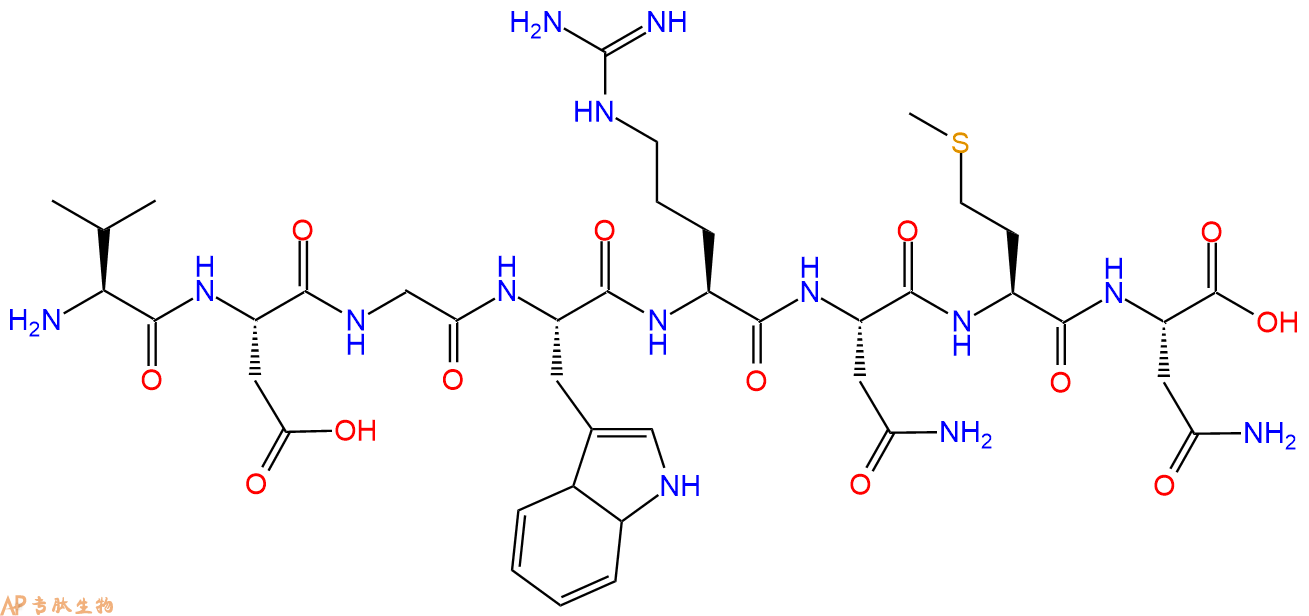 多肽VDGWRNMN的参数和合成路线|三字母为Val-Asp-Gly-Trp-Arg-Asn-Met