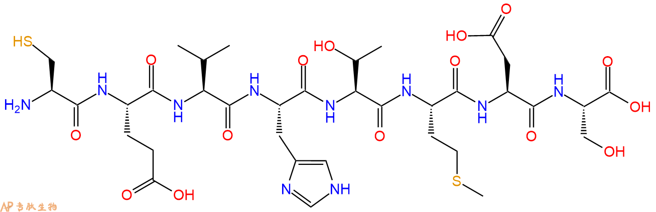 多肽CEVHTMDS的参数和合成路线|三字母为Cys-Glu-Val-His-Thr-Met-Asp