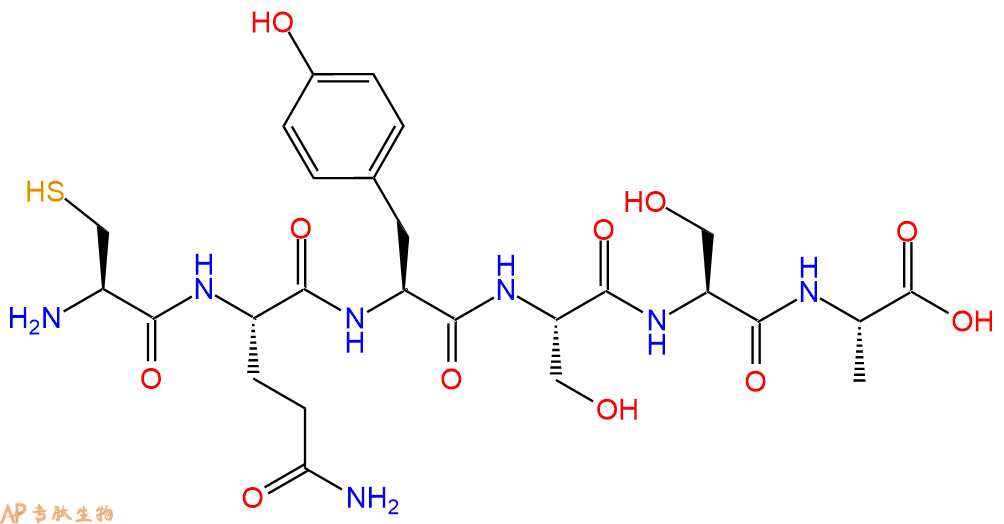 多肽CQYSSA的参数和合成路线|三字母为Cys-Gln-Tyr-Ser-Ser-Ala|专肽生物产