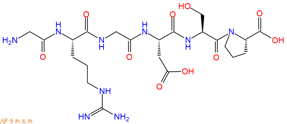 多肽GRGDSP的参数和合成路线|三字母为Gly-Arg-Gly-Asp-Ser-Pro|专肽生物产