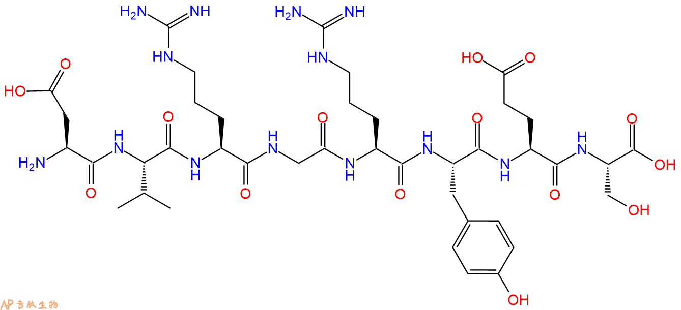 多肽DVRGRYES的参数和合成路线|三字母为Asp-Val-Arg-Gly-Arg-Tyr-Glu