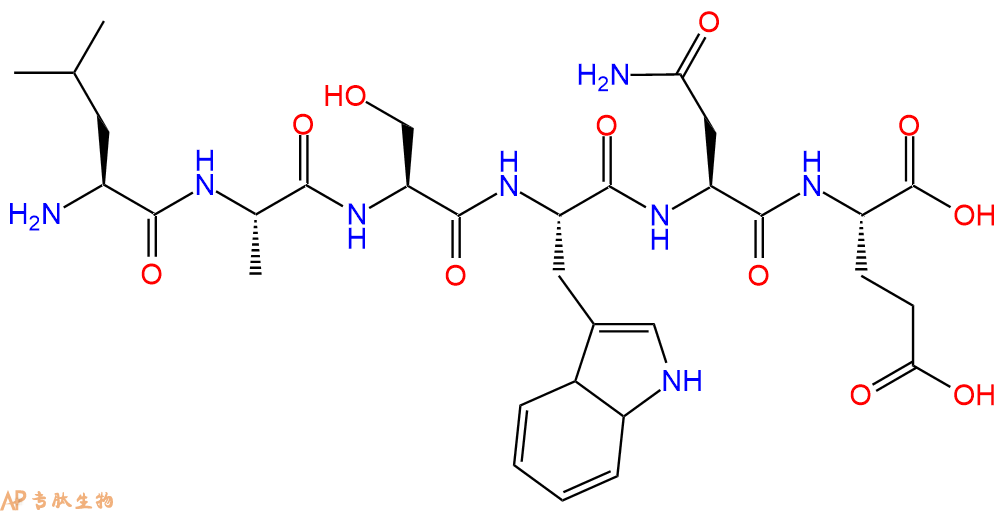 多肽LASWNE的参数和合成路线|三字母为Leu-Ala-Ser-Trp-Asn-Glu|专肽生物产
