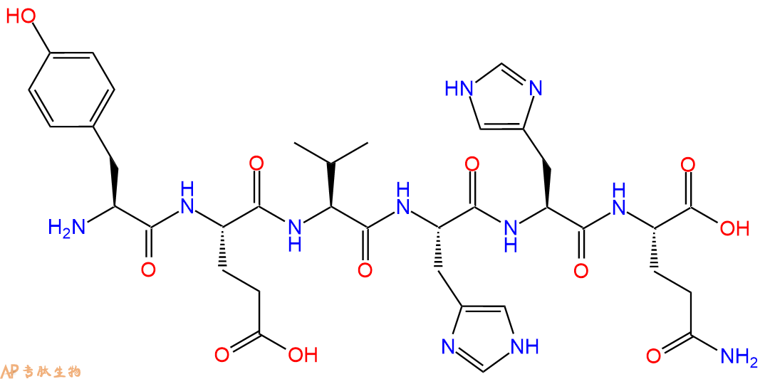 多肽YEVHHQ的参数和合成路线|三字母为Tyr-Glu-Val-His-His-Gln|专肽生物产