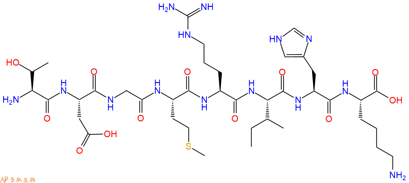 多肽TDGMRIHK的参数和合成路线|三字母为Thr-Asp-Gly-Met-Arg-Ile-His