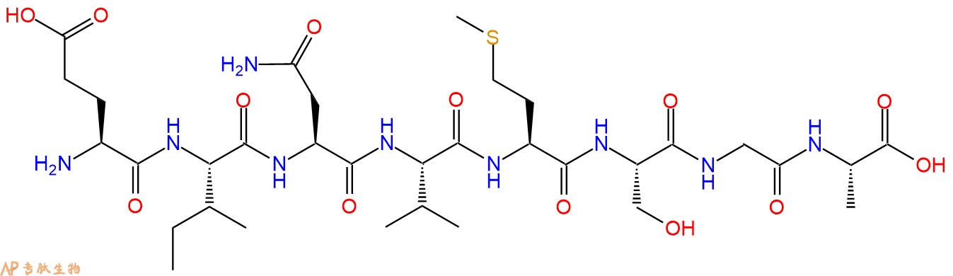 多肽EINVMSGA的参数和合成路线|三字母为Glu-Ile-Asn-Val-Met-Ser-Gly