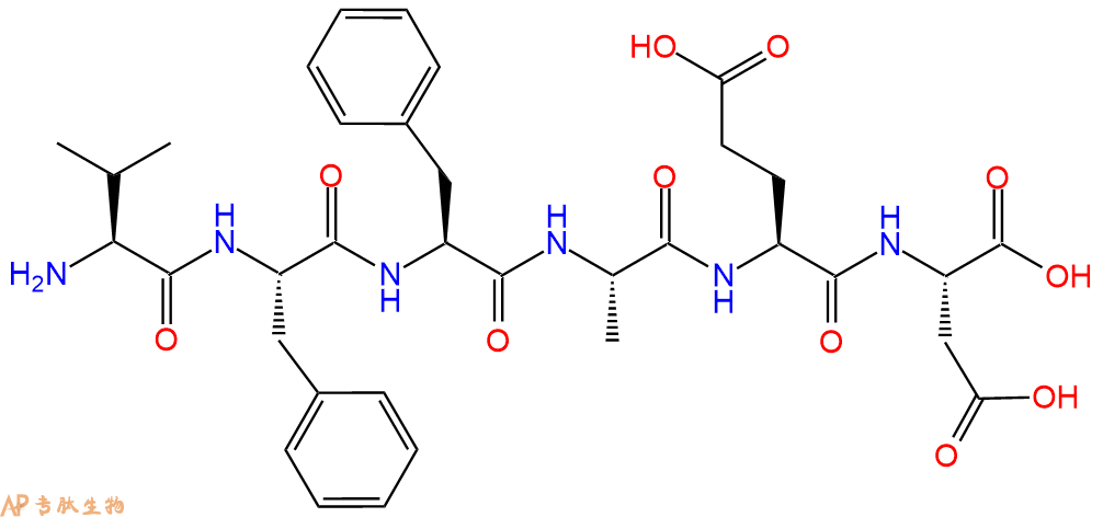 多肽VFFAED的参数和合成路线|三字母为Val-Phe-Phe-Ala-Glu-Asp|专肽生物产