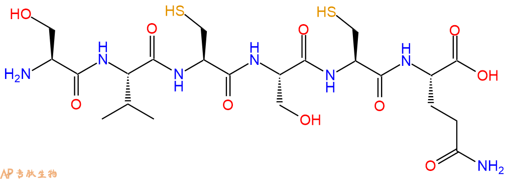 多肽SVCSCQ的参数和合成路线|三字母为Ser-Val-Cys-Ser-Cys-Gln|专肽生物产