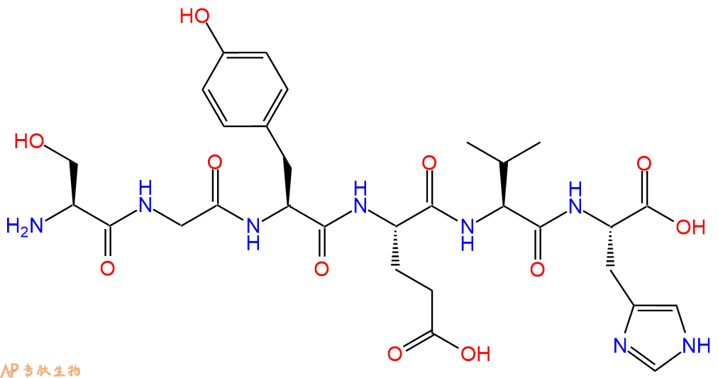多肽SGYEVH的参数和合成路线|三字母为Ser-Gly-Tyr-Glu-Val-His|专肽生物产