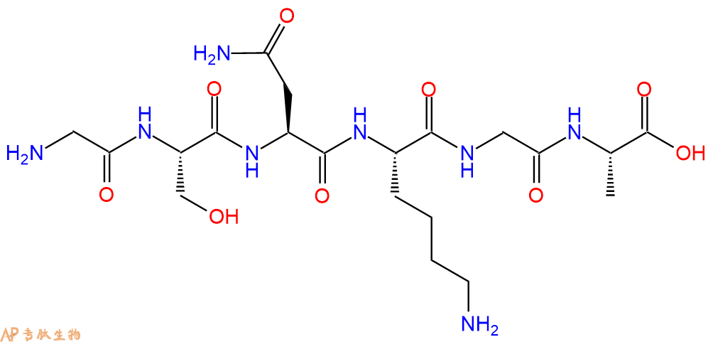 多肽GSNKGA的参数和合成路线|三字母为Gly-Ser-Asn-Lys-Gly-Ala|专肽生物产