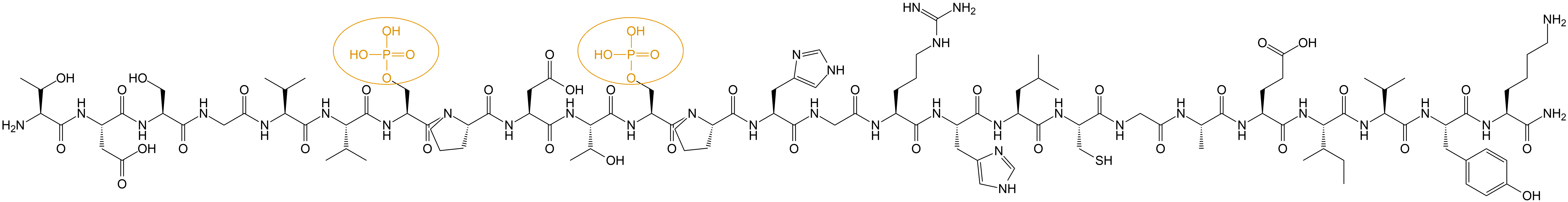 磷酸化多肽合成结构(专肽生物www.allpeptide.com)