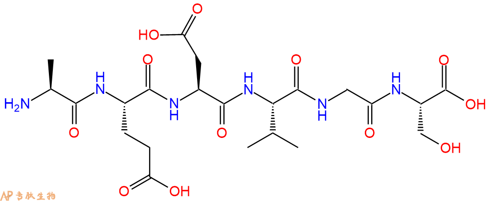 多肽AEDVGS的参数和合成路线|三字母为Ala-Glu-Asp-Val-Gly-Ser|专肽生物产