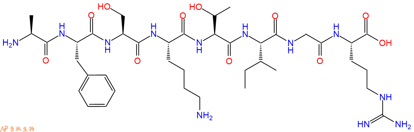 多肽AFSKTIGR的参数和合成路线|三字母为Ala-Phe-Ser-Lys-Thr-Ile-Gly