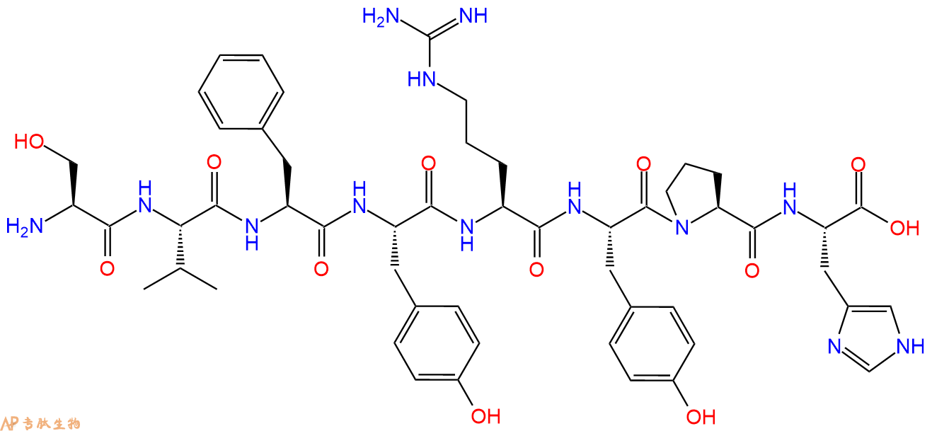 多肽SVFYRYPH的参数和合成路线|三字母为Ser-Val-Phe-Tyr-Arg-Tyr-Pro