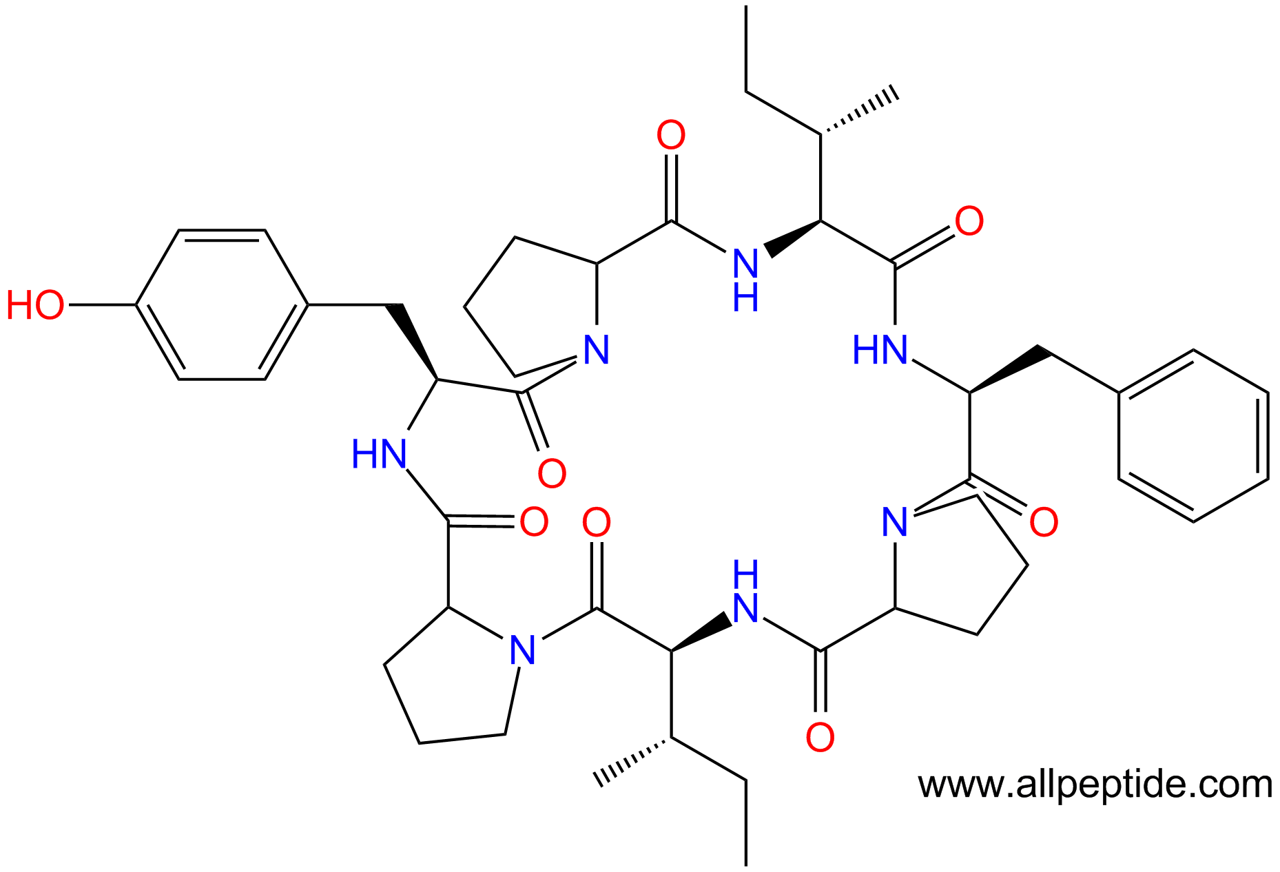 专肽生物产品环七肽c(PYPIFPI)(main chain cyclo)1188337-08-7