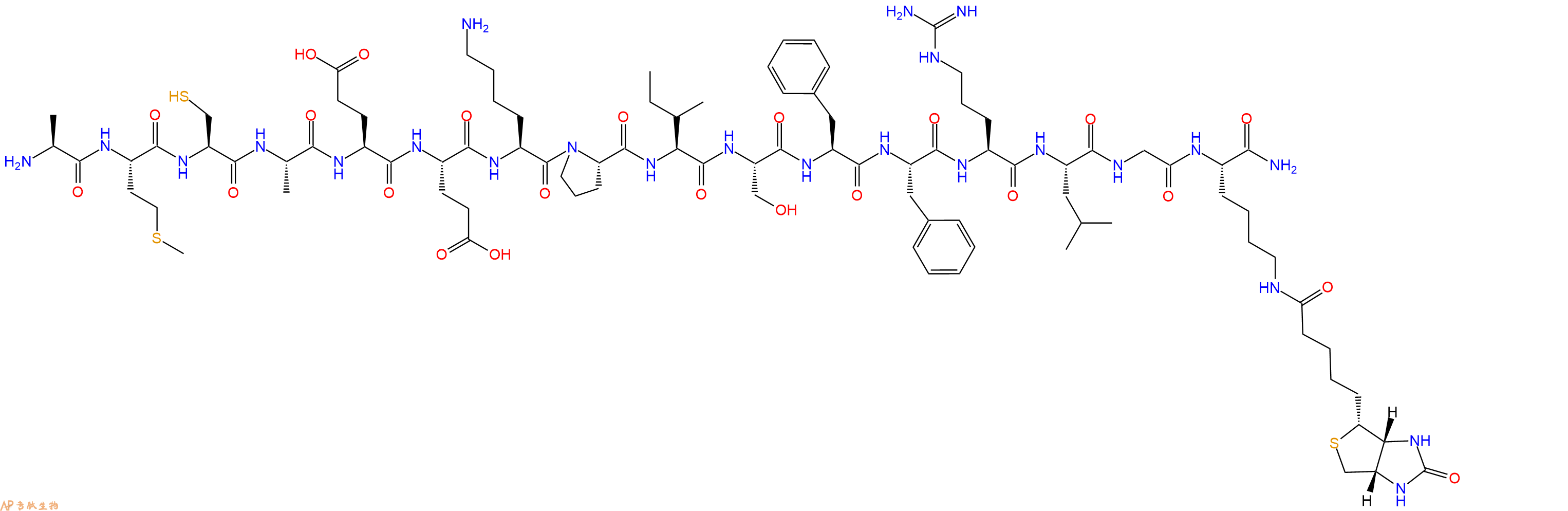 专肽生物产品生物素标记肽AMCA-Glu-Glu-Lys-Pro-Ile-Ser-Phe-Phe-Arg-Le851231-19-1