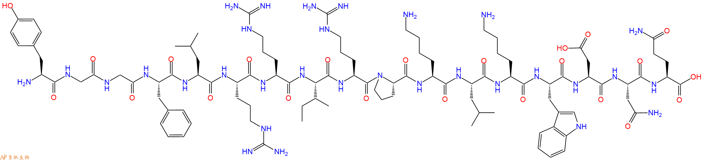 专肽生物产品强啡肽A(1-17)、Dynorphin A (1 - 17)80448-90-4