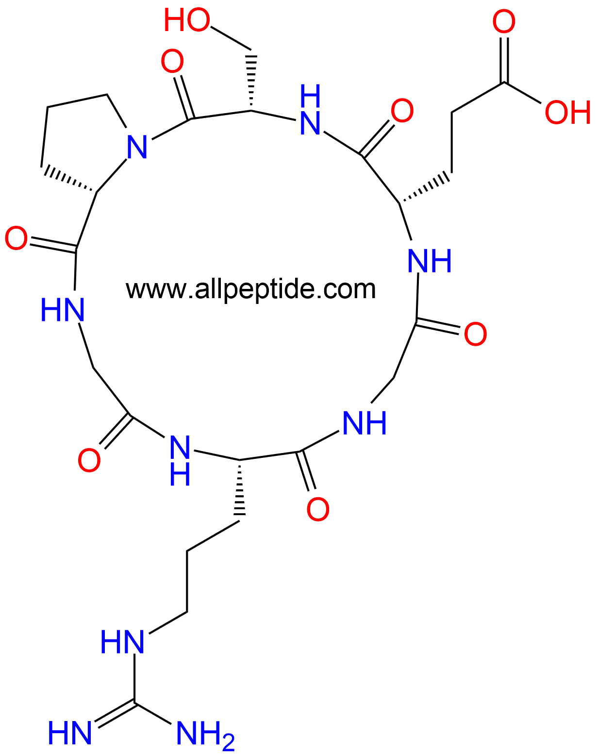 专肽生物产品环六肽c(Gly-Arg-Gly-Glu-Ser-Pro)、c(GRGESP)2022956-43-8