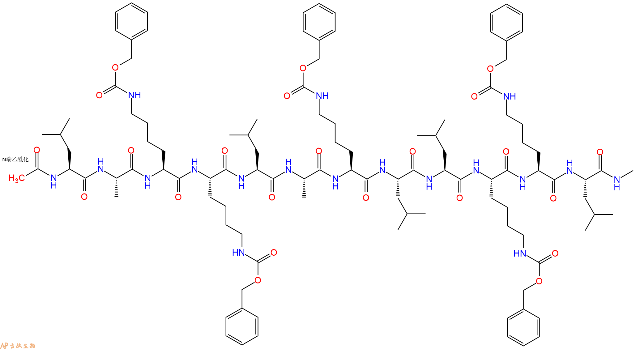 专肽生物产品Ac-L-A-Lys(Cbz)-Lys(Cbz)-L-A-Lys(Cbz)-L-Leu-Lys(Cb114118-39-7