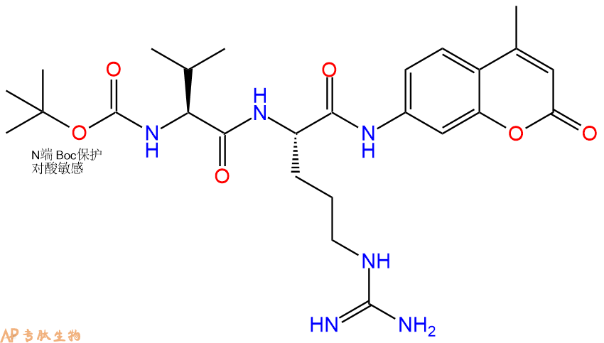 专肽生物产品二肽标记肽Boc-Val-Arg-7-氨基-4-甲基香豆素113865-96-6