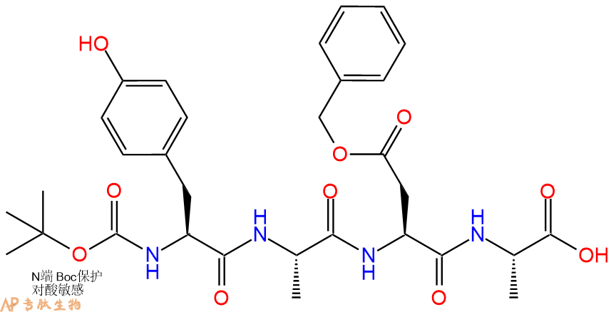 专肽生物产品四肽Boc-Tyr-Ala-Asp(OBzl)-Ala104880-41-3