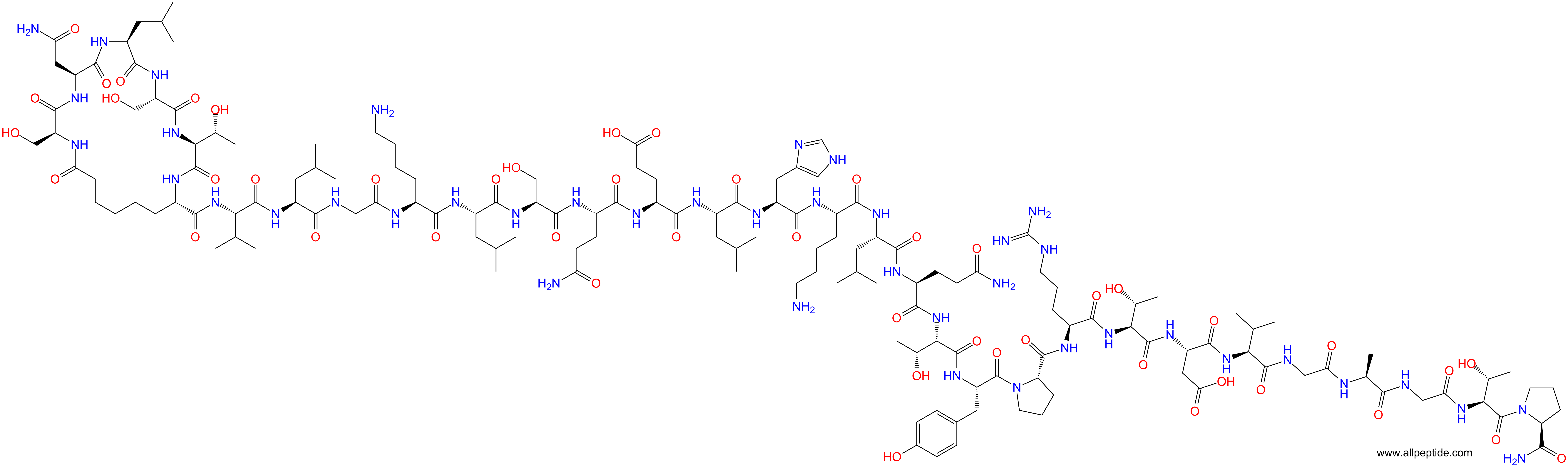 专肽生物产品(Des-Cys1, cyclo(Ser2-Asu7))-Calcitonin(eel)60731-46-6