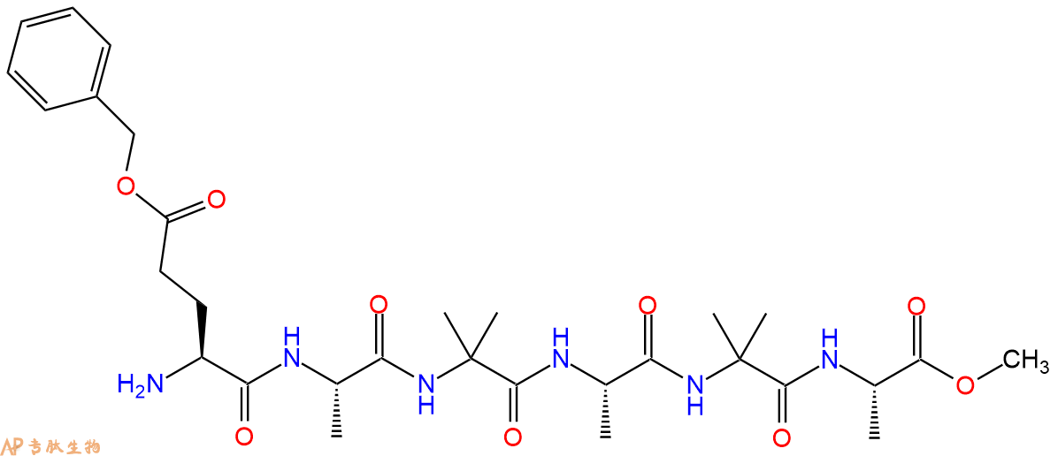 专肽生物产品六肽L-Glu(OBzl)-Ala-Aib-Ala-Aib-Ala-甲酯化82954-83-4