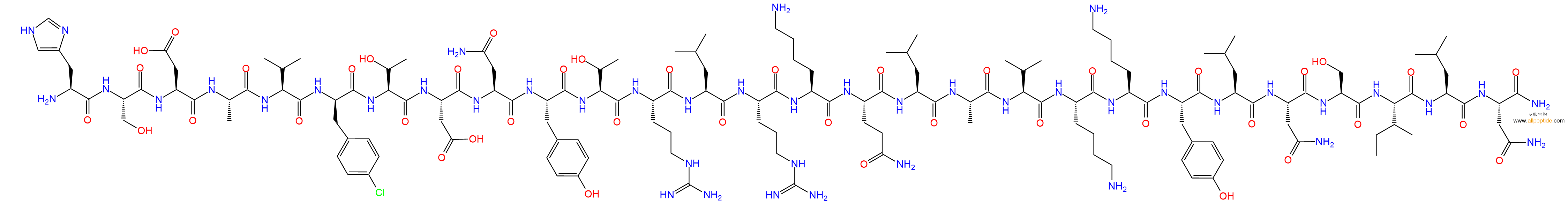 专肽生物产品血管活性肠肽[(4Cl)DPhe6, Leu17]VIP