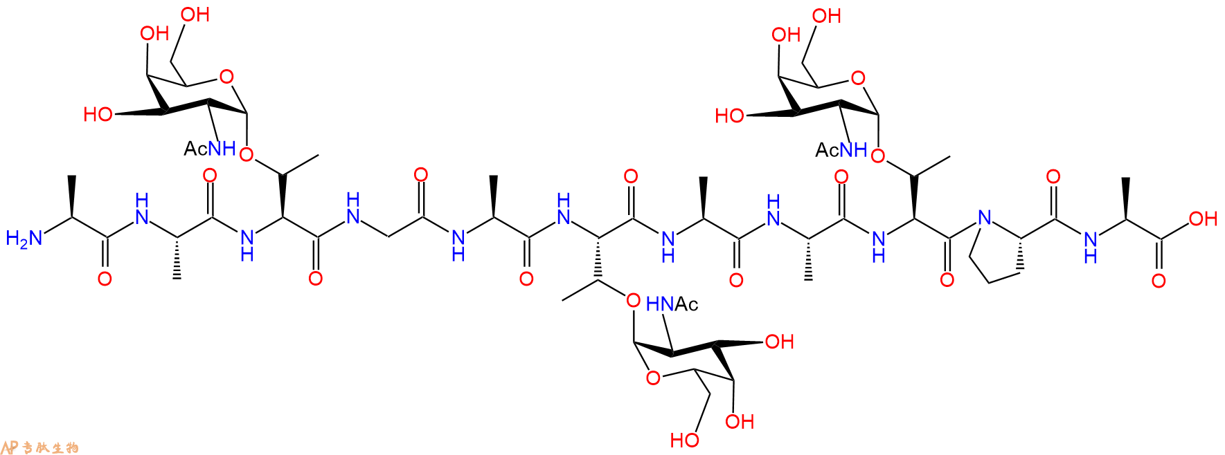 专肽生物产品Ala-A-Thr(GalNAc)-G-A-Thr(GalNAc)-A-Ala-Thr(GalNAc1221397-21-2